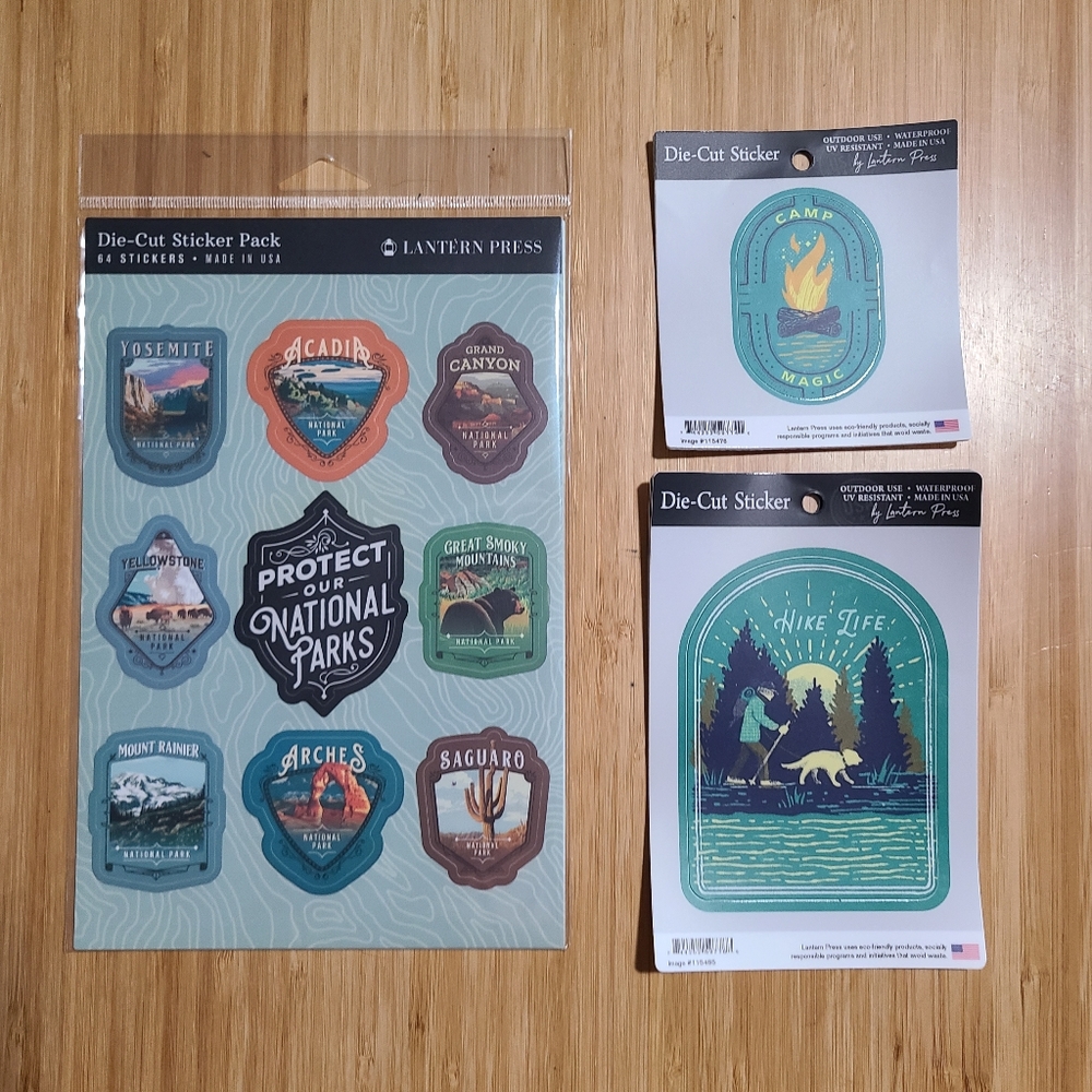 Lantern Press Protect Our National Parks 64 Piece Sticker Pack Plus Bonus...